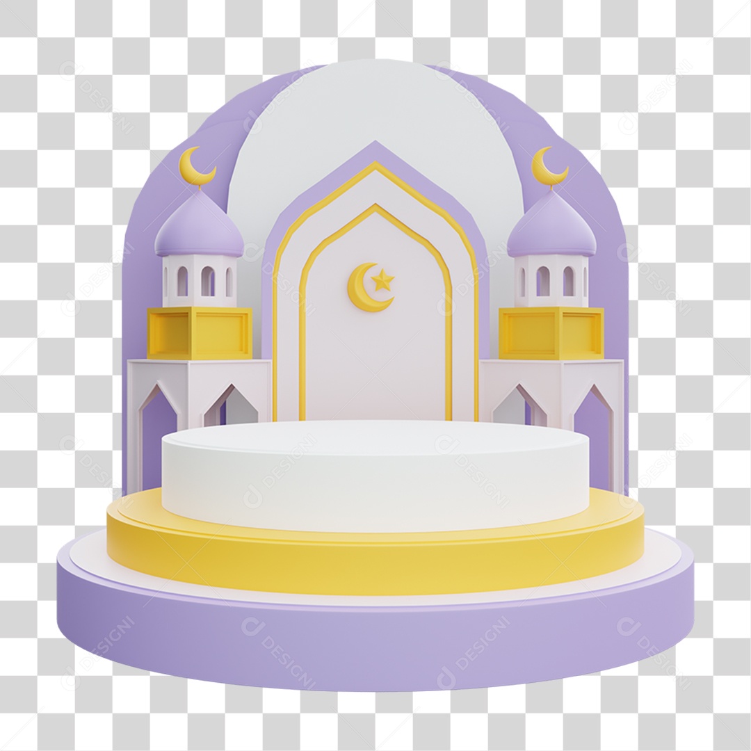 Elemento 3D Comemoração Islâmica Ramadã PNG Transparente