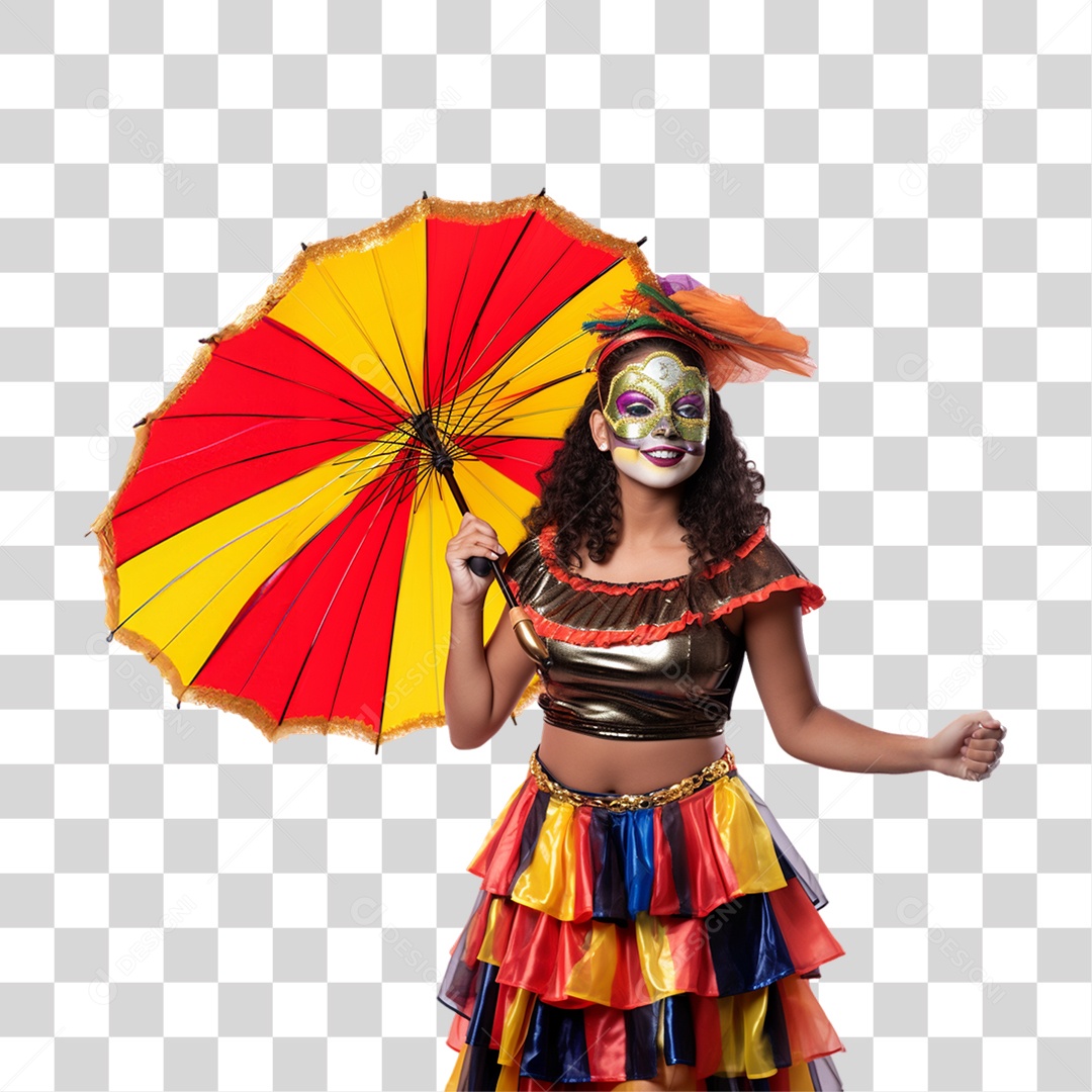 Mulher Vestida Para o Carnaval PNG Transparente
