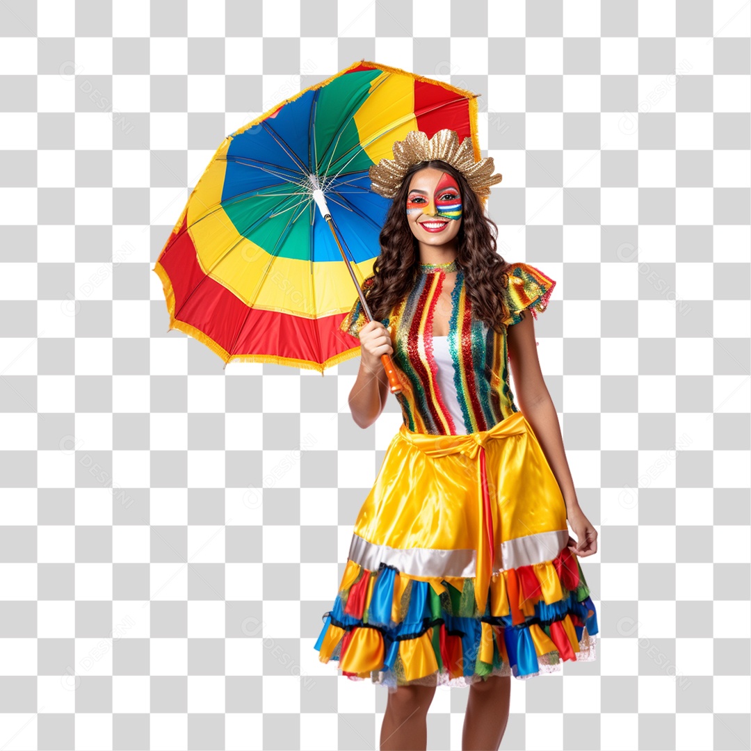 Mulher Vestida Para o Carnaval PNG Transparente