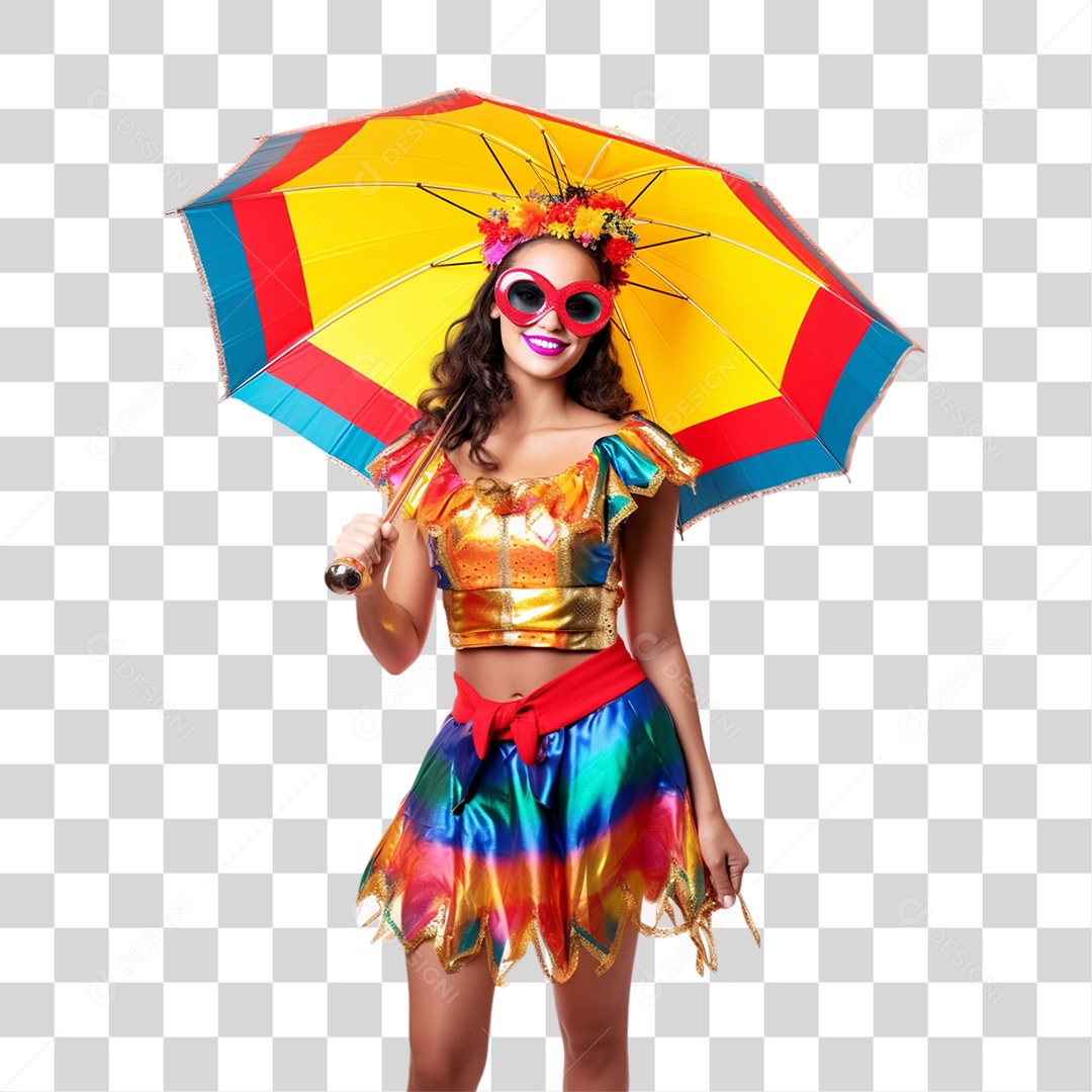 Mulher Vestida Para o Carnaval PNG Transparente