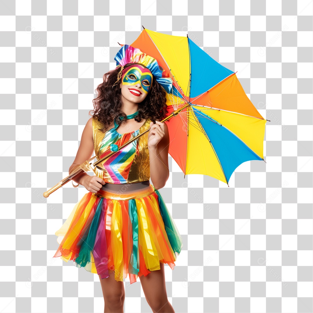 Mulher Vestida Para o Carnaval PNG Transparente