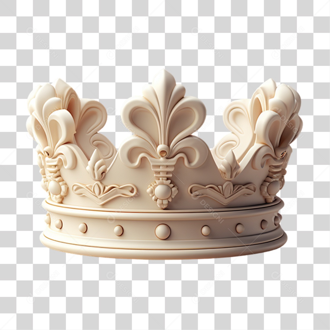 Elemento 3D Coroa de Reino PNG Transparente