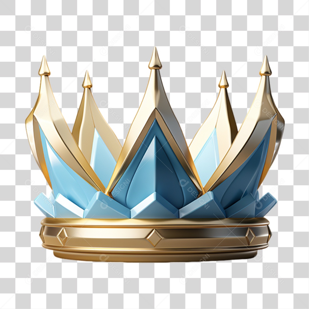 Elemento 3D Coroa de Reino PNG Transparente