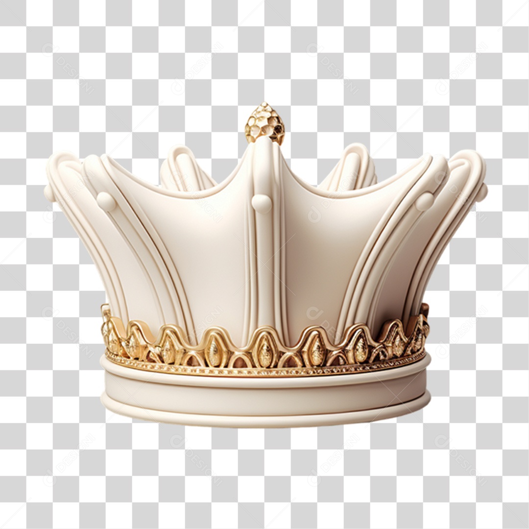 Elemento 3D Coroa de Reino PNG Transparente