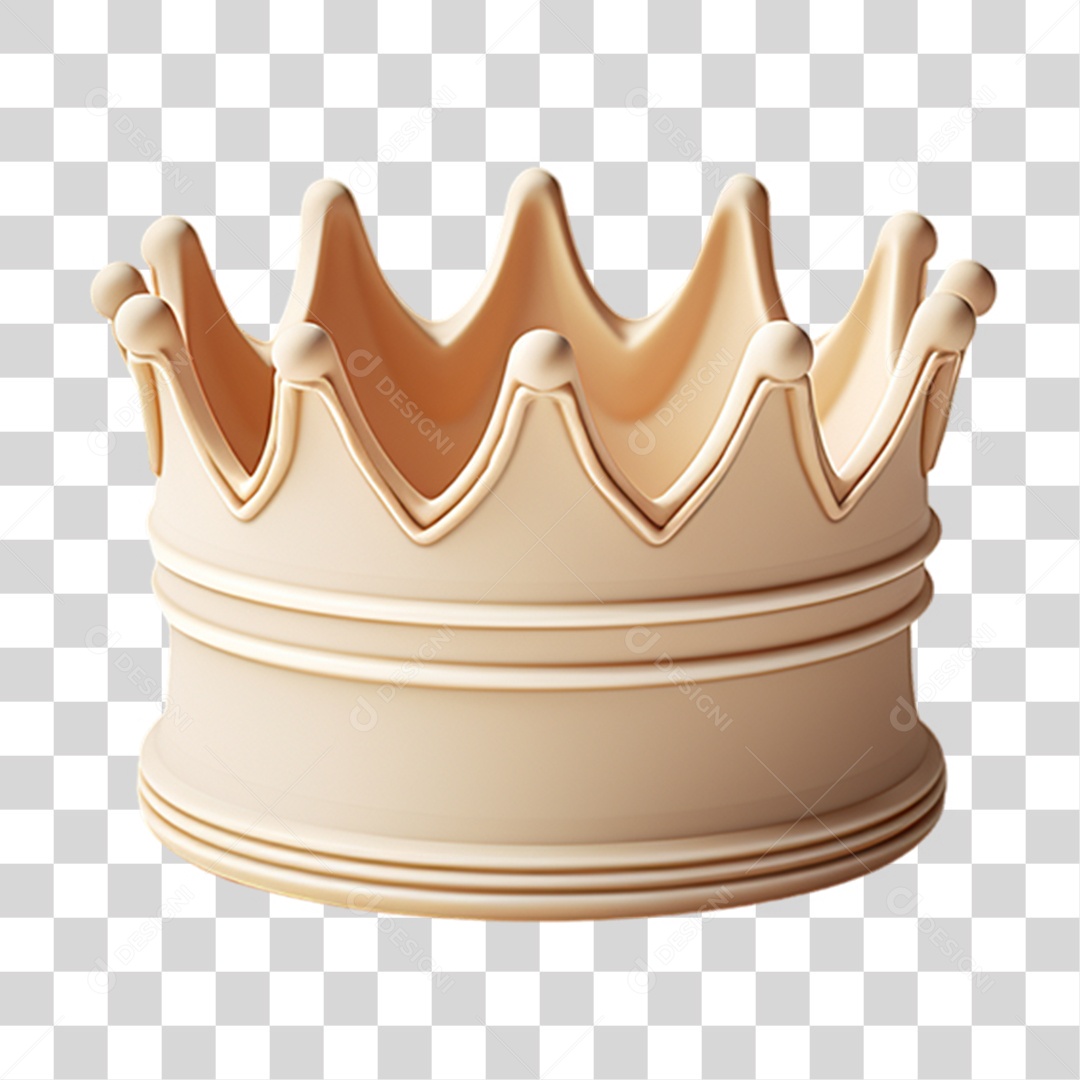 Elemento 3D Coroa de Reino PNG Transparente