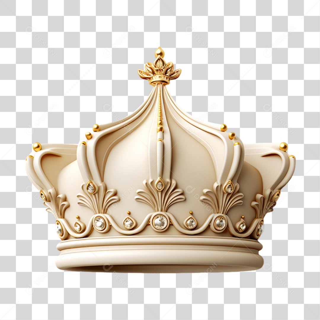 Elemento 3D Coroa de Reino PNG Transparente
