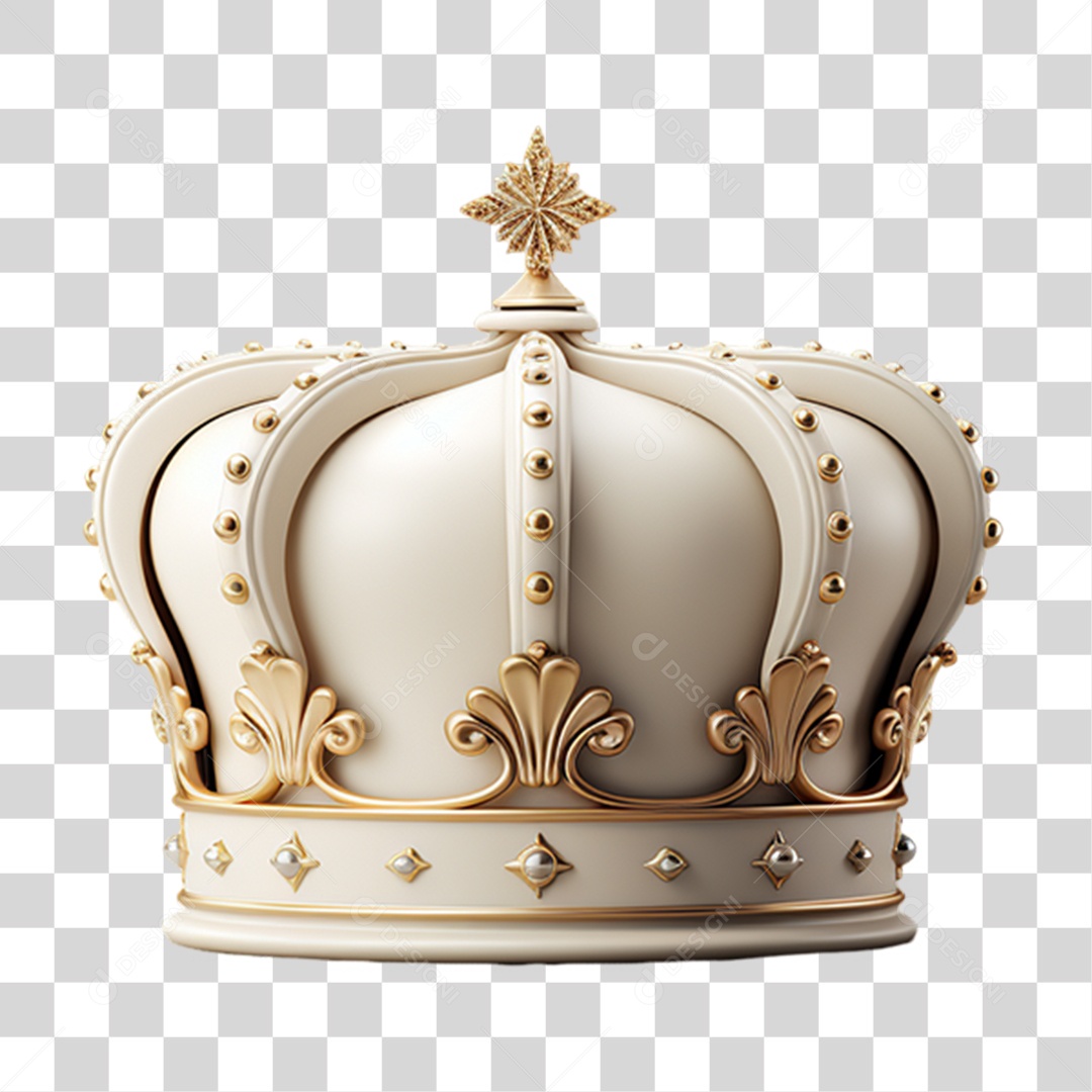 Elemento 3D Coroa de Reino PNG Transparente
