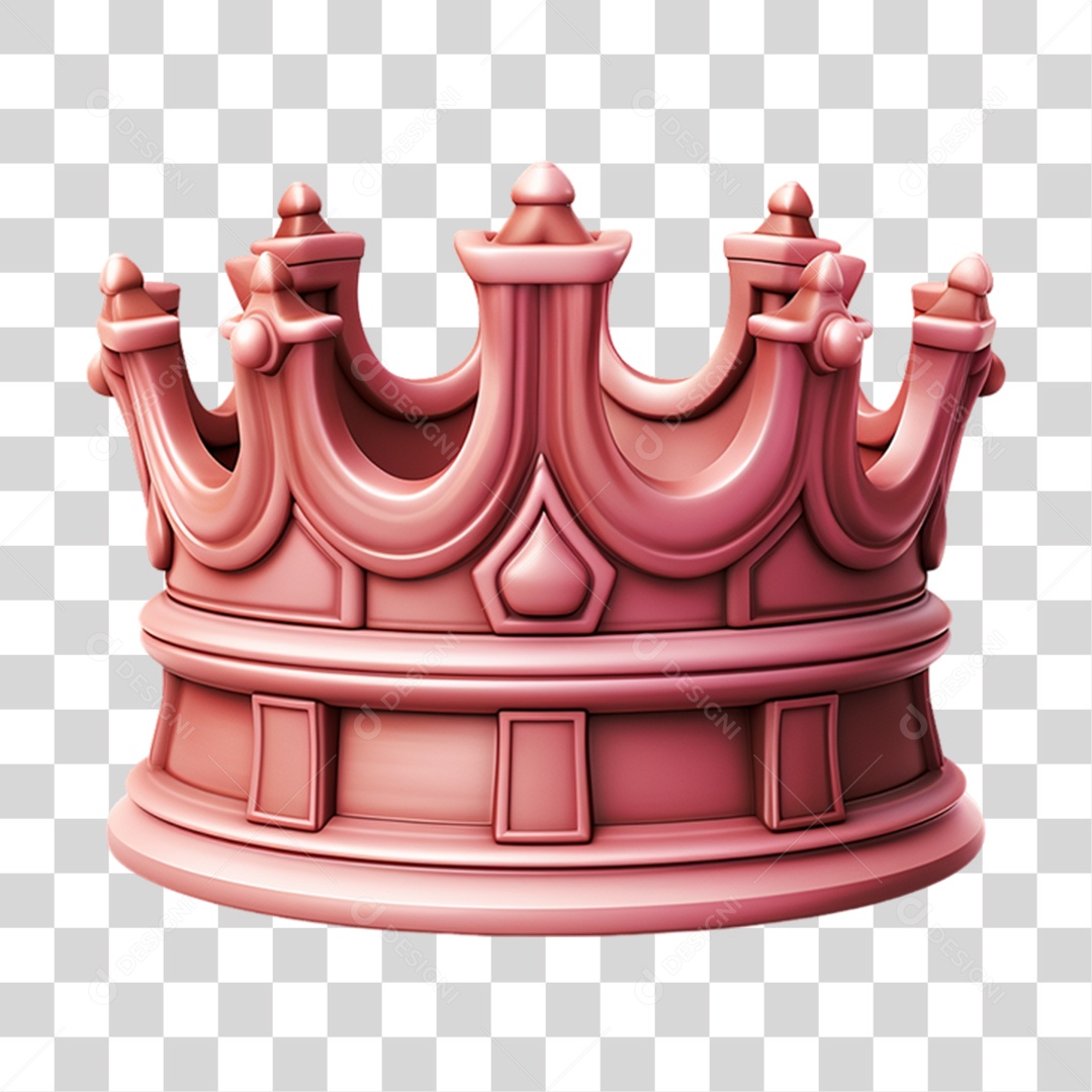 Elemento 3D Coroa de Reino PNG Transparente