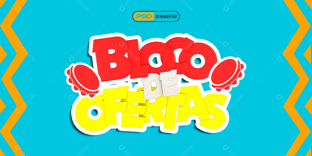 Bloco de Ofertas Selo 3D Vermelho Amarelo para Composição PSD