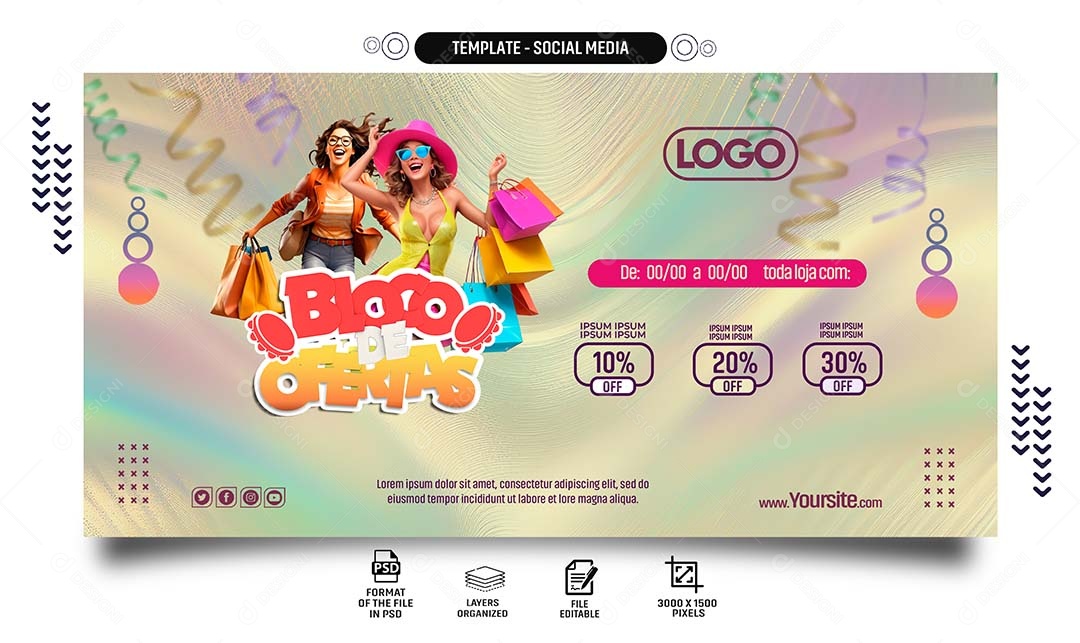 Bloco de Ofertas toda Loja Social Media PSD Editável