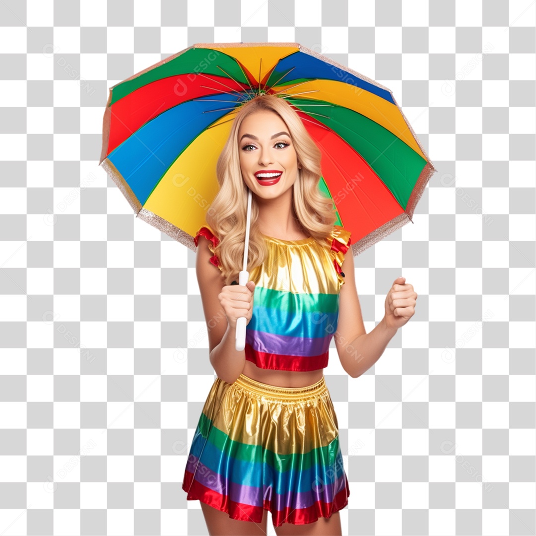 Mulher Vestida Para o Carnaval PNG Transparente