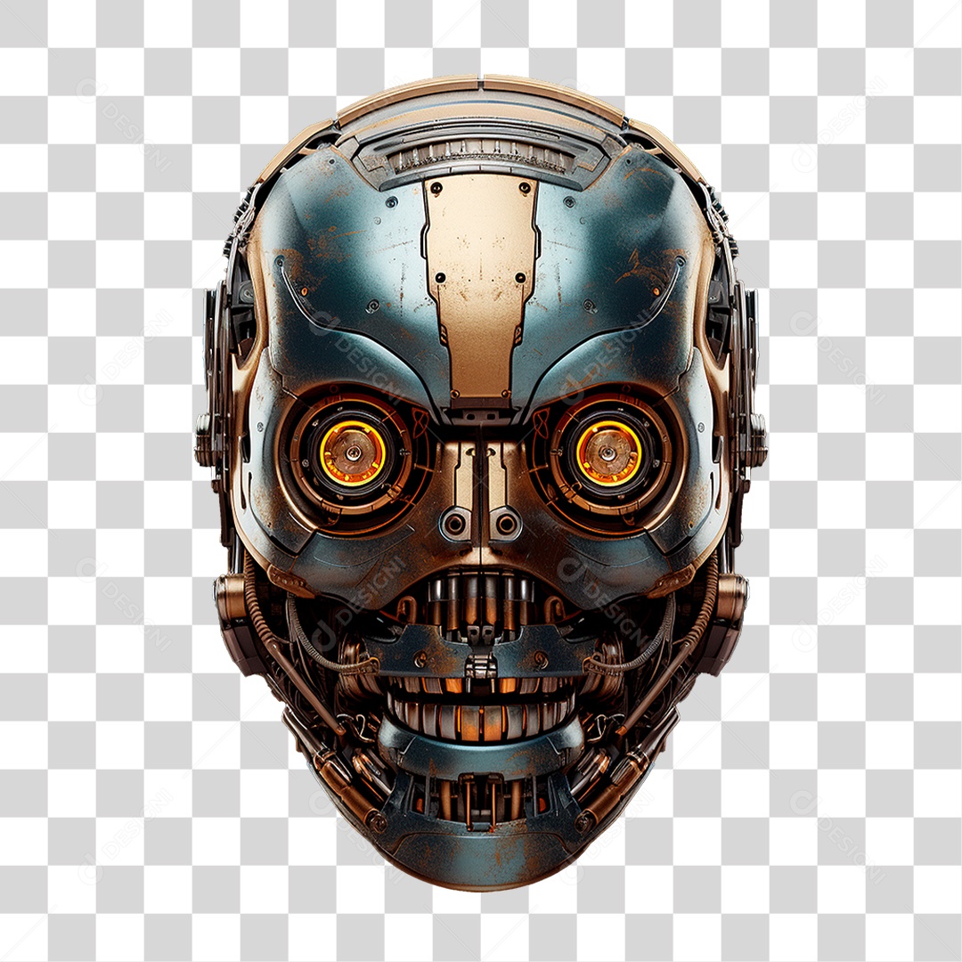 Cabeça de Robô PNG Transparente
