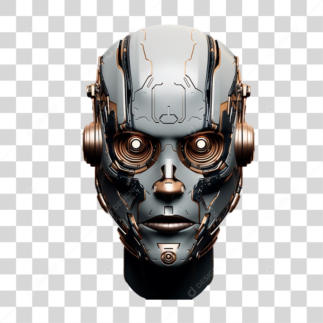Cabeça de Robô PNG Transparente