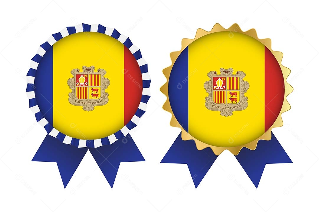 Medalha da Bandeira da Andorra Ilustração Vetor EPS