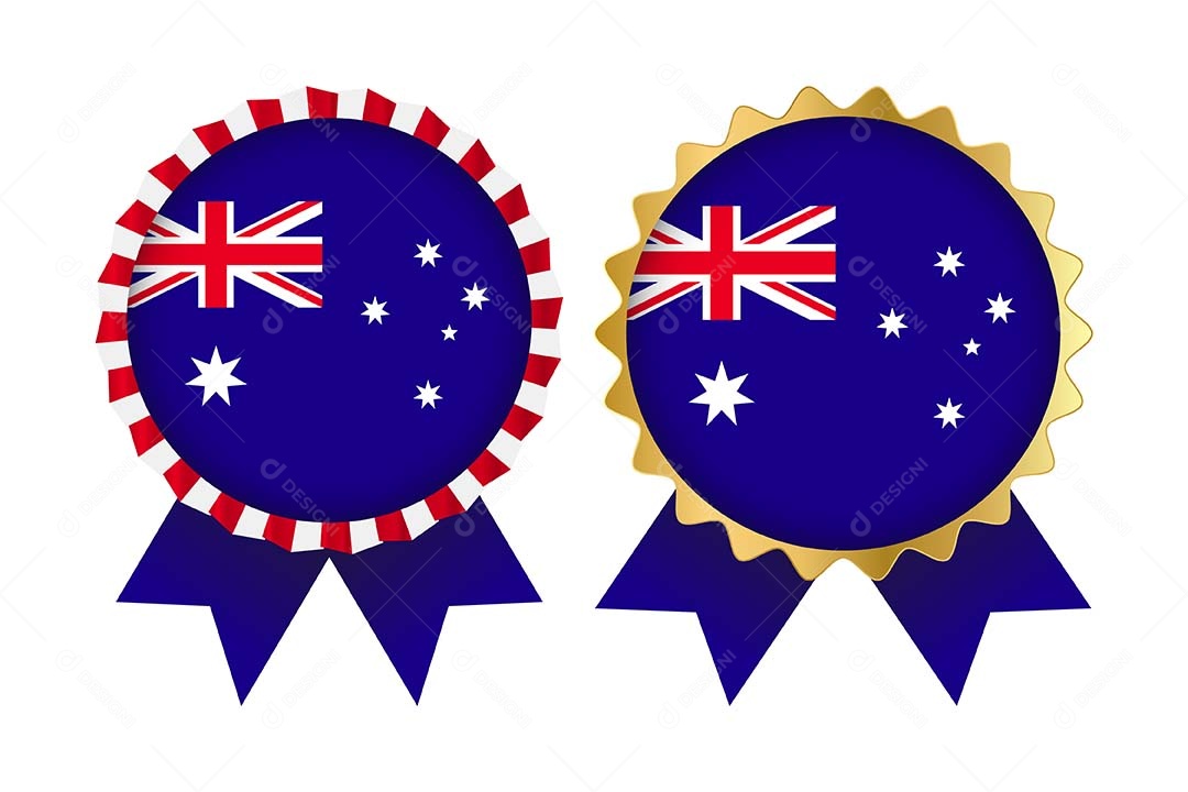 Medalha da Bandeira da Austrália Ilustração Vetor EPS