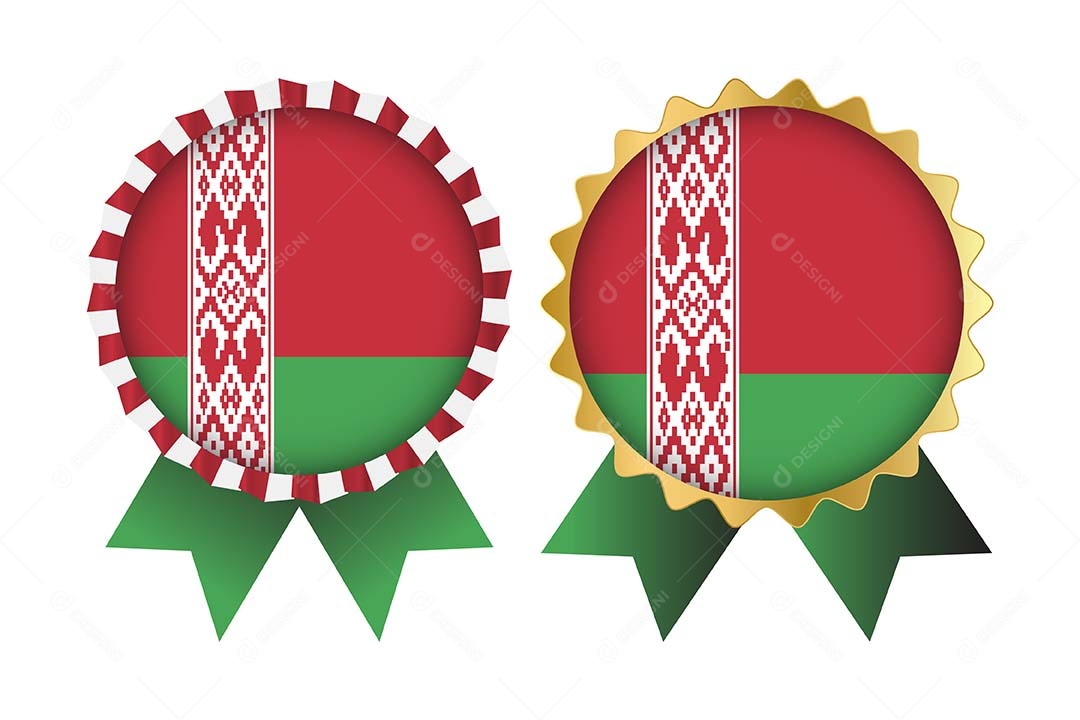 Medalha da Bandeira da Bielorrússia Ilustração Vetor EPS