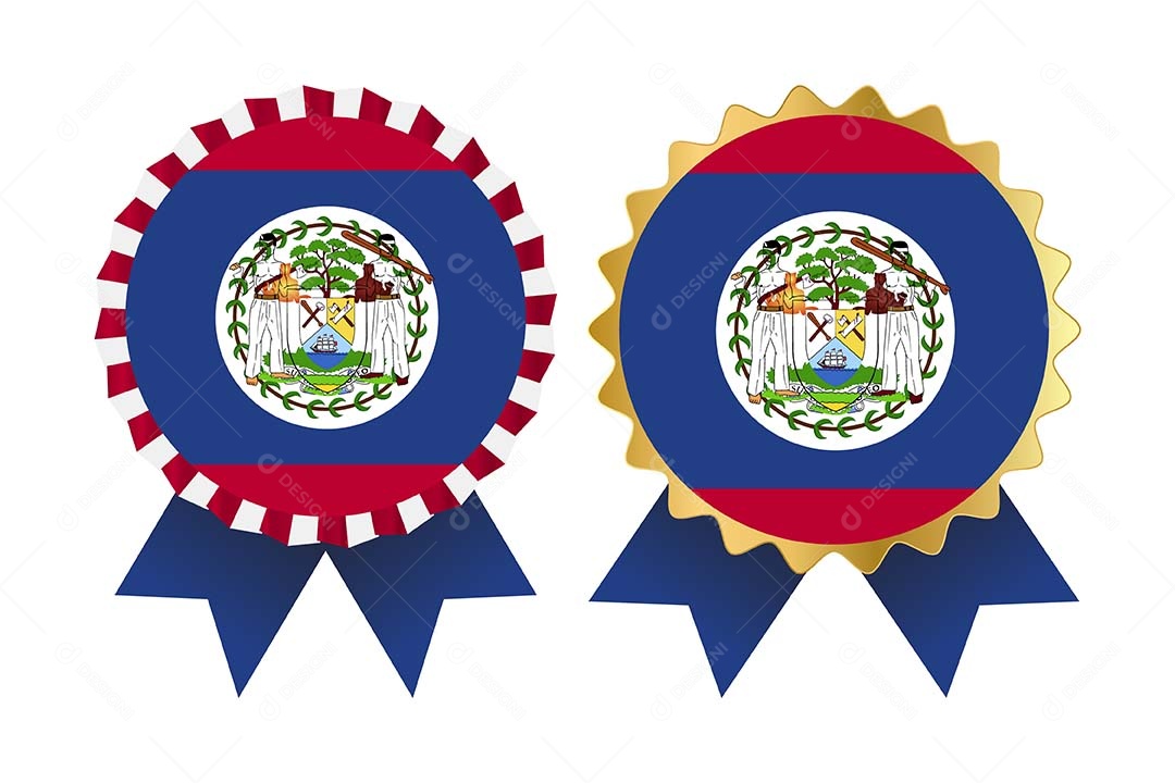 Medalha da Bandeira de Belize Ilustração Vetor EPS