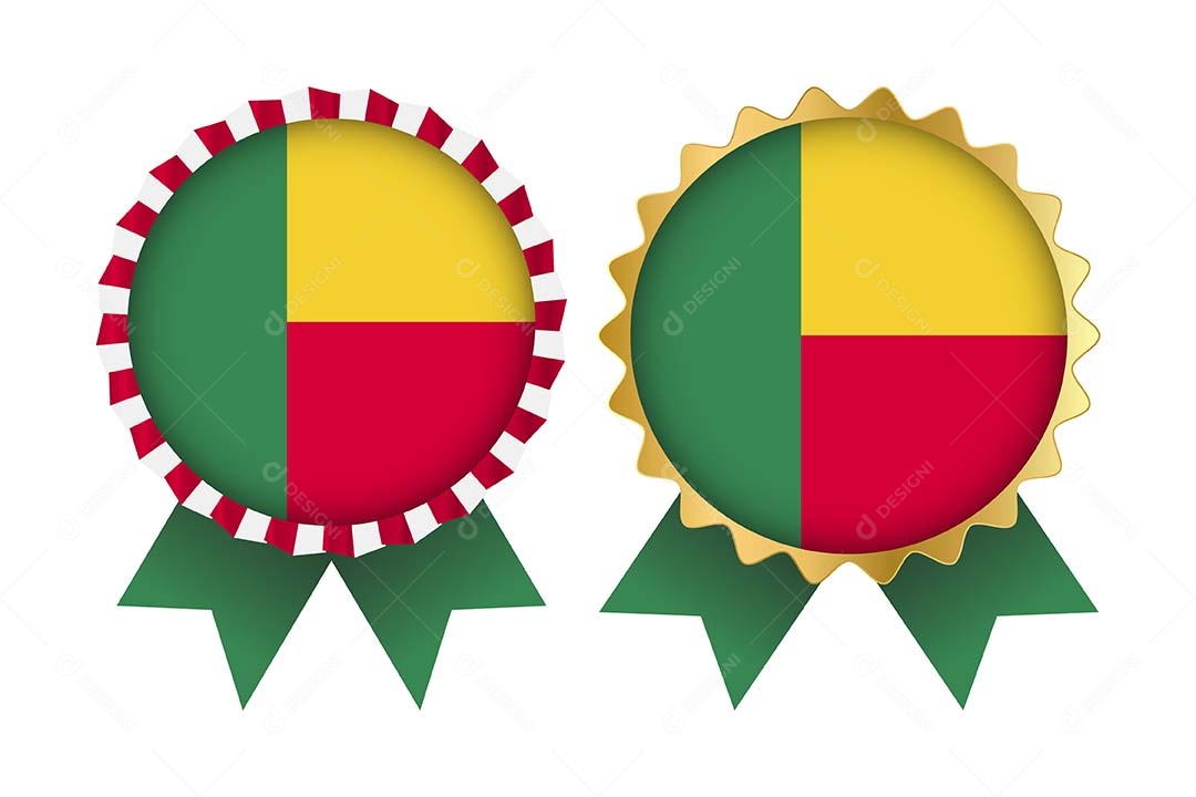 Medalha da Bandeira de Benim Ilustração Vetor EPS