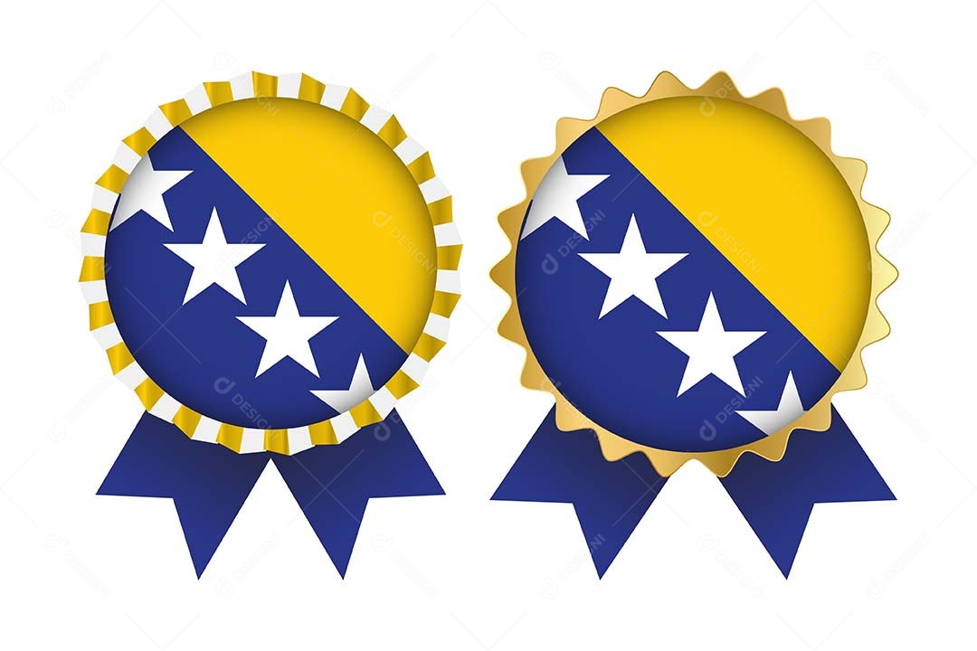 Medalha da Bandeira da Bósnia Ilustração Vetor EPS