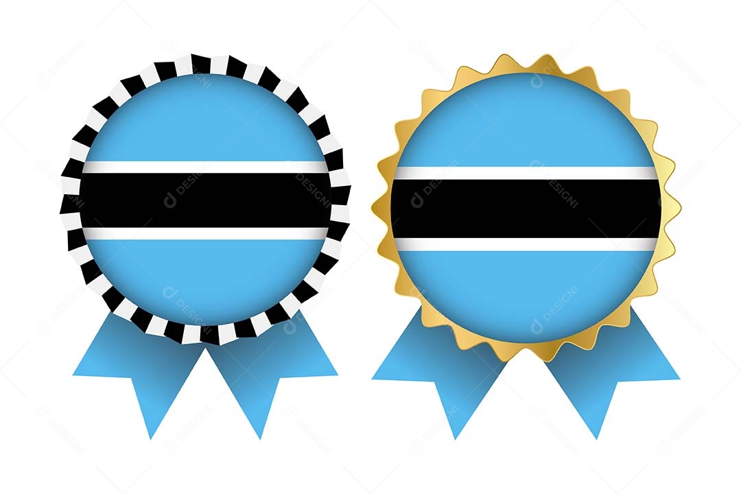 Medalha da Bandeira da Botsuana Ilustração Vetor EPS