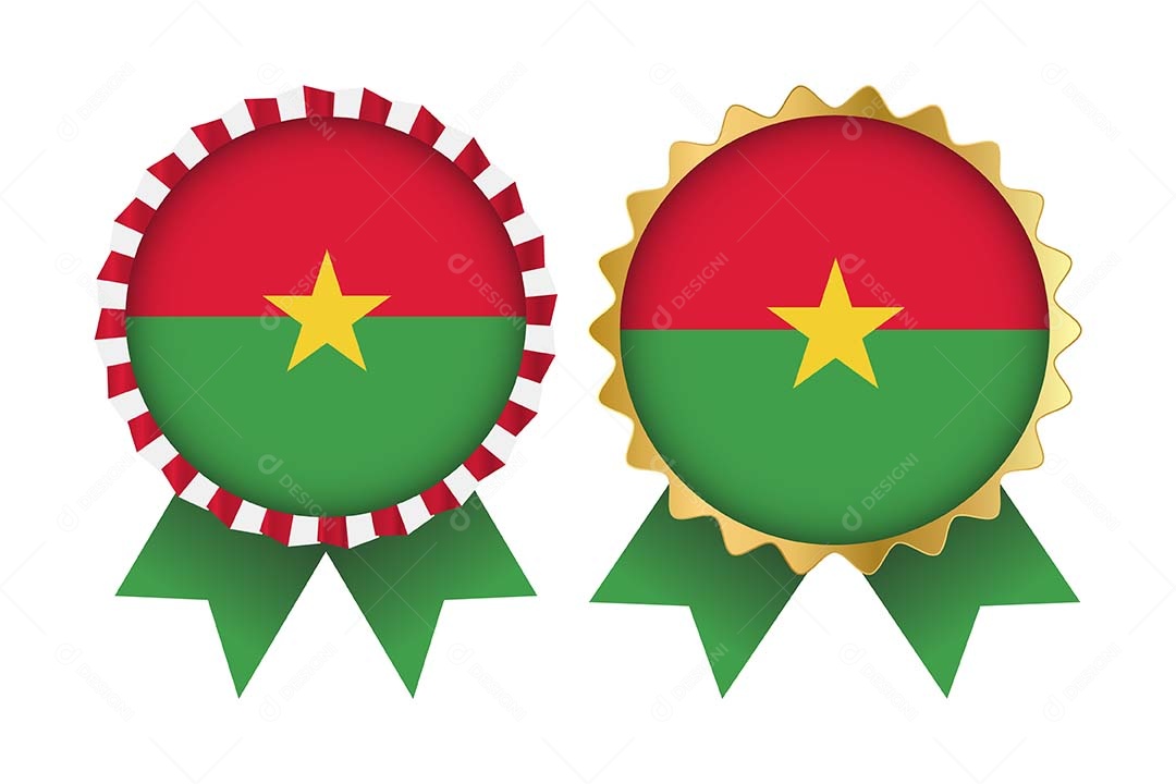 Medalha da Bandeira de Burkina Faso Ilustração Vetor EPS