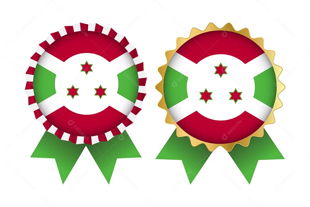 Medalha da Bandeira de Burundi Ilustração Vetor EPS