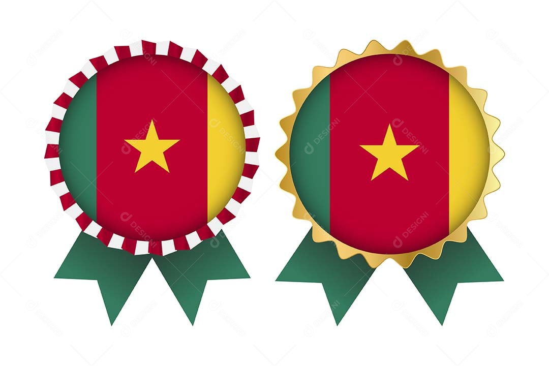 Medalha da Bandeira de Camarões Ilustração Vetor EPS