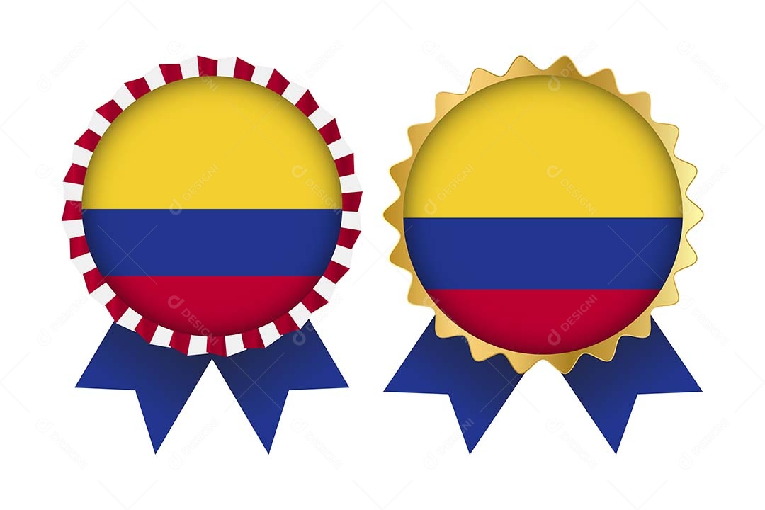 Medalha da Bandeira da Colômbia Ilustração Vetor EPS
