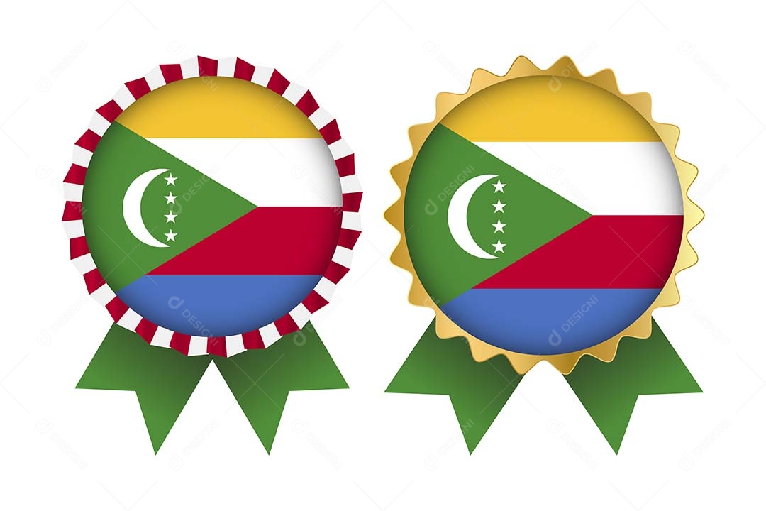 Medalha da Bandeira de Comores Ilustração Vetor EPS