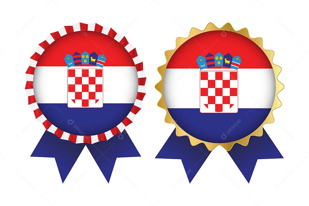 Medalha da Bandeira da Croácia Ilustração Vetor EPS