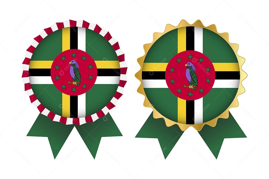 Medalha da Bandeira da Dominica Ilustração Vetor EPS