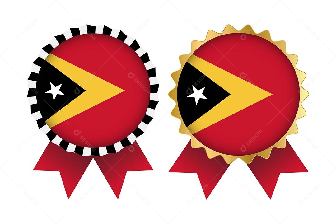 Medalha da Bandeira do Timor Leste Ilustração Vetor EPS