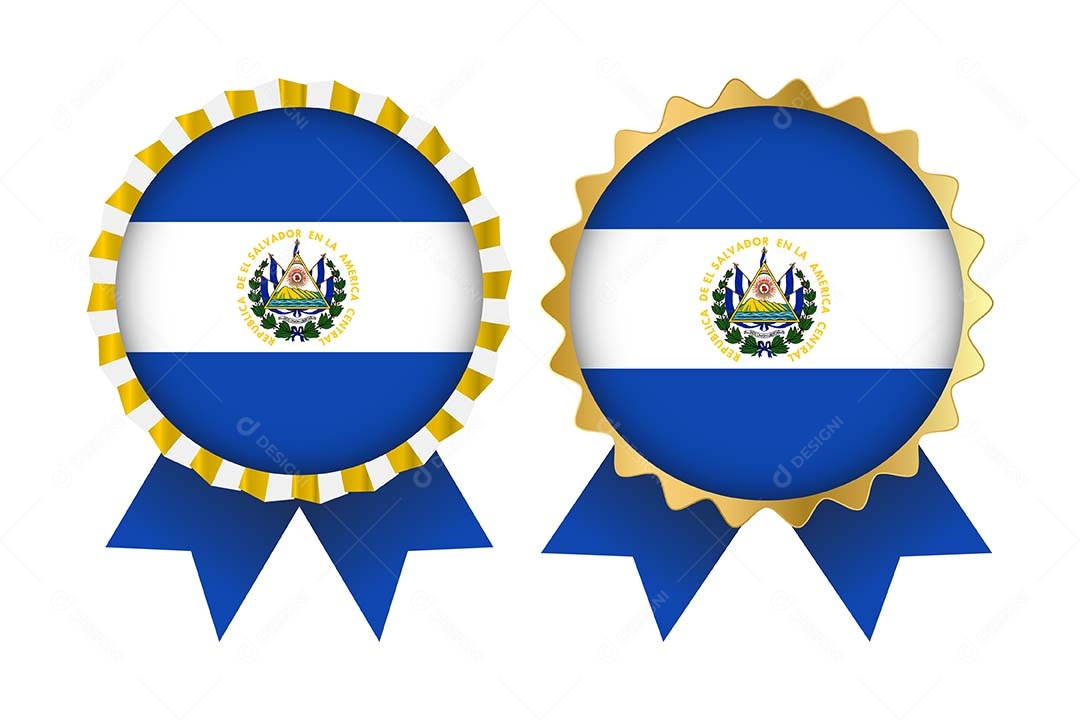 Medalha da Bandeira de El Salvador Ilustração Vetor EPS