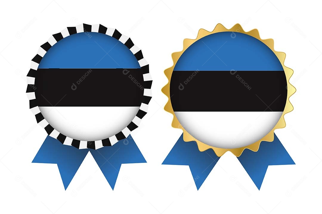 Medalha da Bandeira da Estônia Ilustração Vetor EPS
