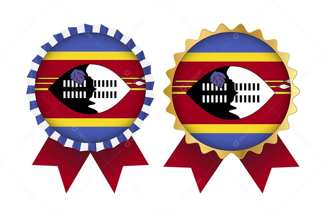 Medalha da Bandeira da Essuatíni Ilustração Vetor EPS