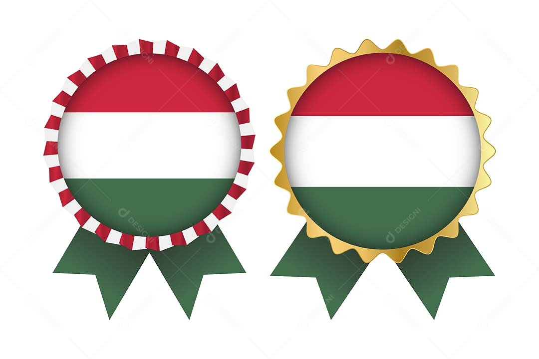 Medalha da Bandeira da Hungria Ilustração Vetor EPS