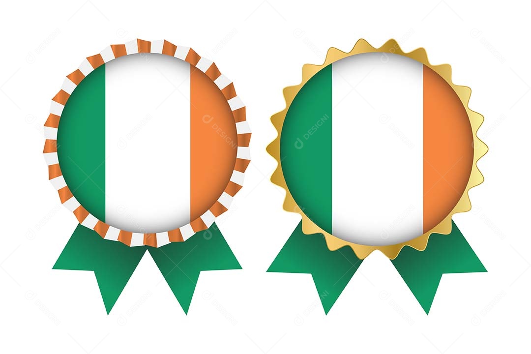 Medalha da Bandeira da Irlanda Ilustração Vetor EPS