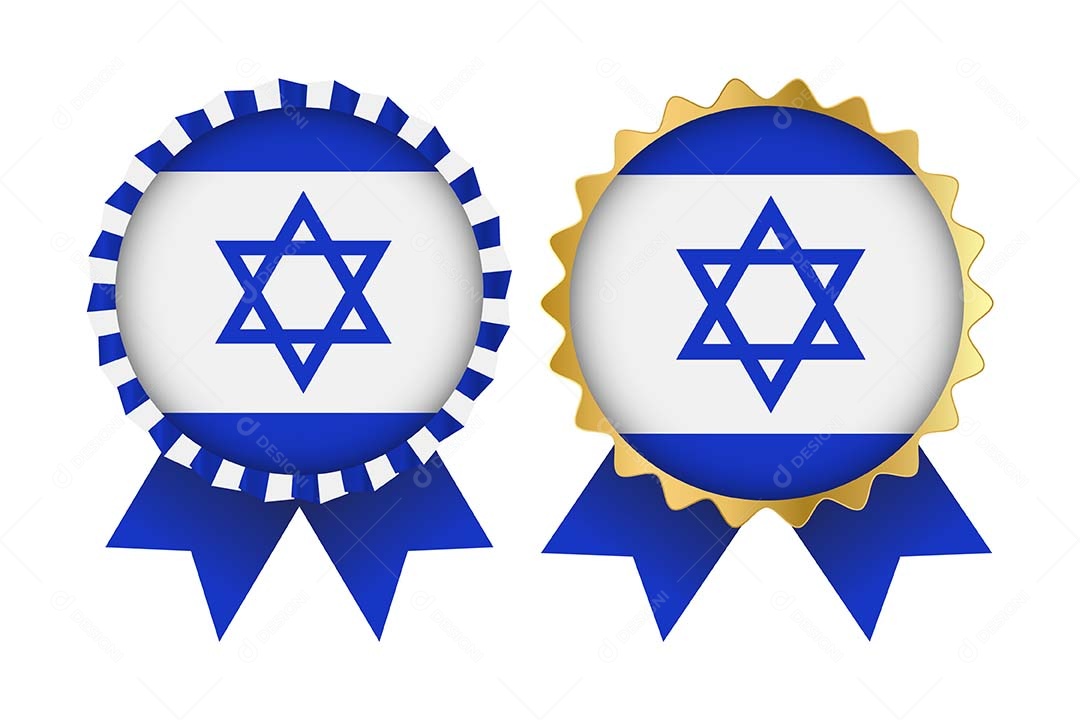 Medalha da Bandeira de Israel Ilustração Vetor EPS