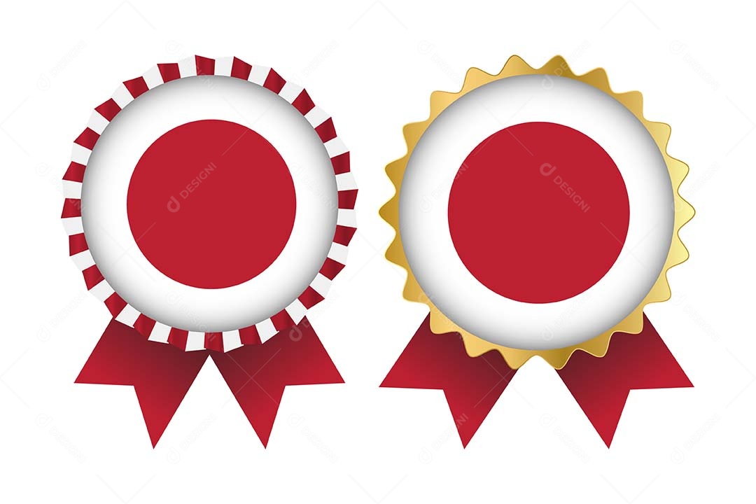 Medalha da Bandeira do Japão Ilustração Vetor EPS