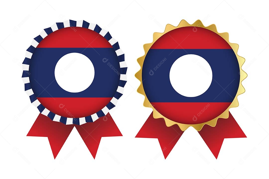 Medalha da Bandeira de Laos Ilustração Vetor EPS