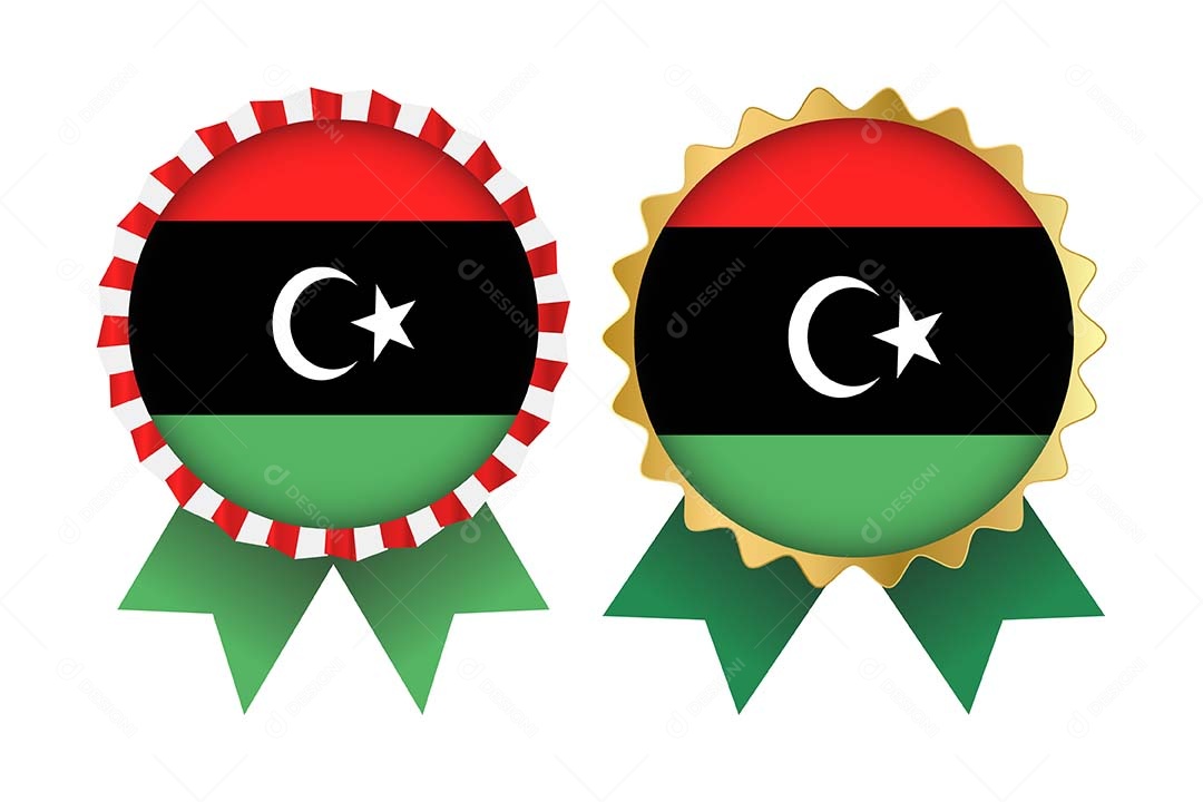 Medalha da Bandeira de Líbia Ilustração Vetor EPS
