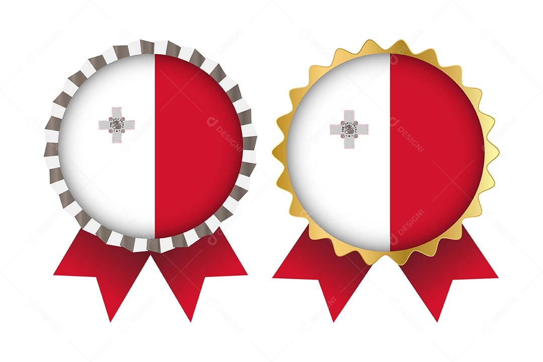 Medalha da Bandeira de Malta Ilustração Vetor EPS