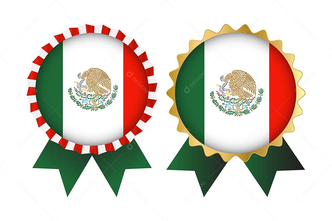 Medalha da Bandeira do México Ilustração Vetor EPS