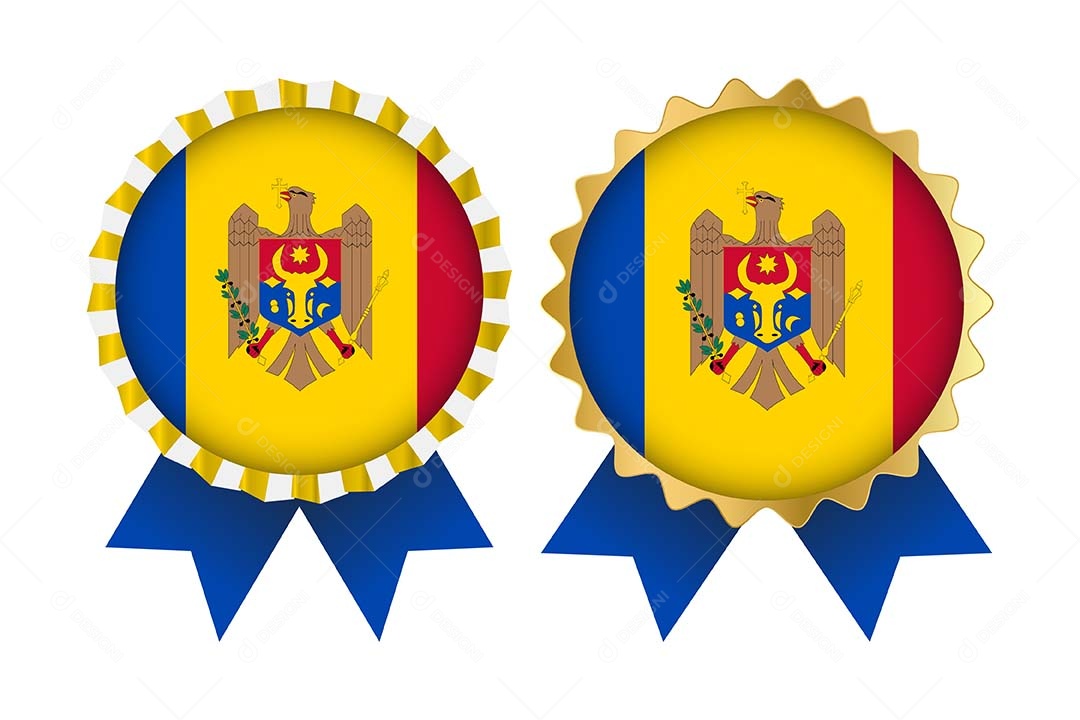 Medalha da Bandeira da Moldávia Ilustração Vetor EPS