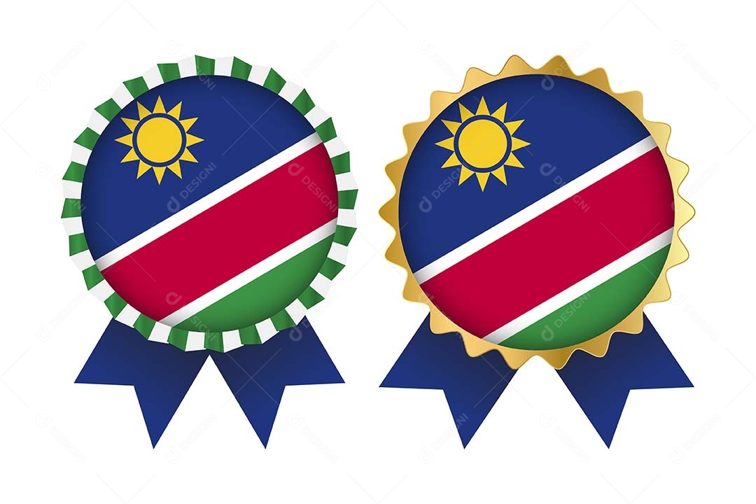Medalha da Bandeira da Namíbia Ilustração Vetor EPS