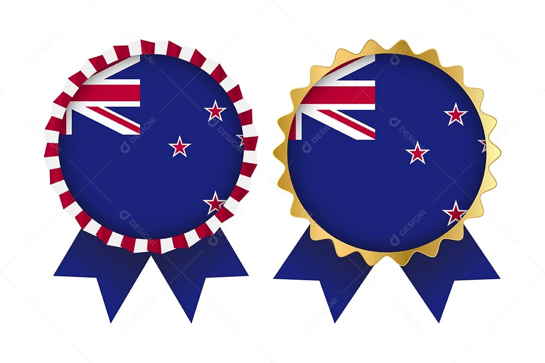 Medalha da Bandeira da Nova Zelândia Ilustração Vetor EPS