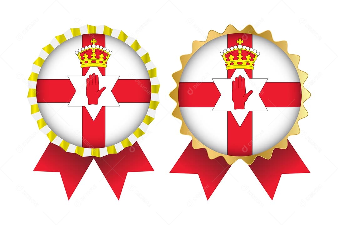 Medalha da Bandeira da Irlanda do Norte Ilustração Vetor EPS