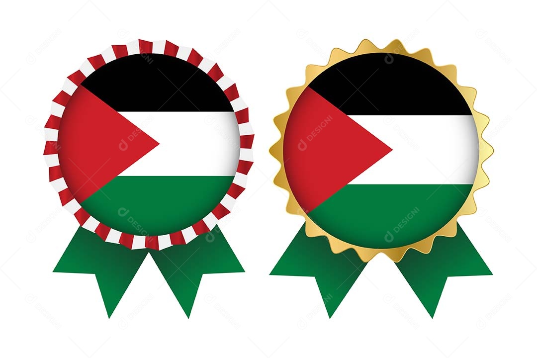 Medalha da Bandeira da Palestina Ilustração Vetor EPS
