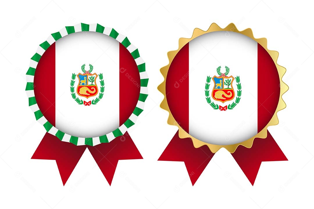 Medalha da Bandeira do Peru Ilustração Vetor EPS