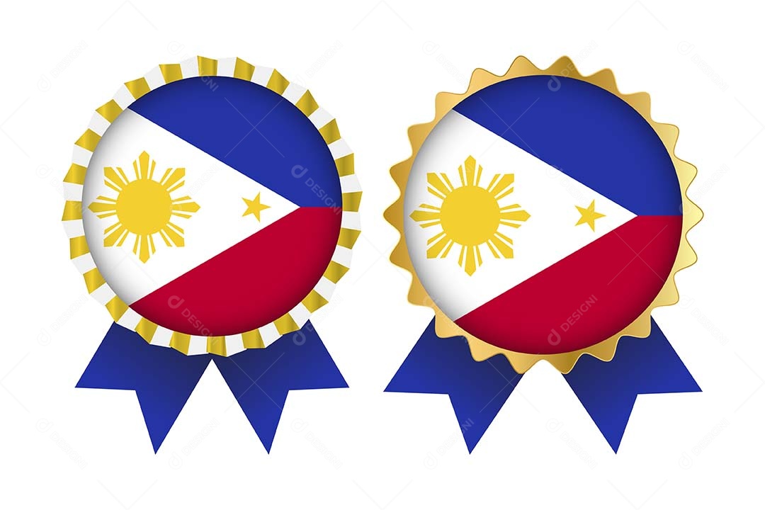 Medalha da Bandeira das Filipinas Ilustração Vetor EPS